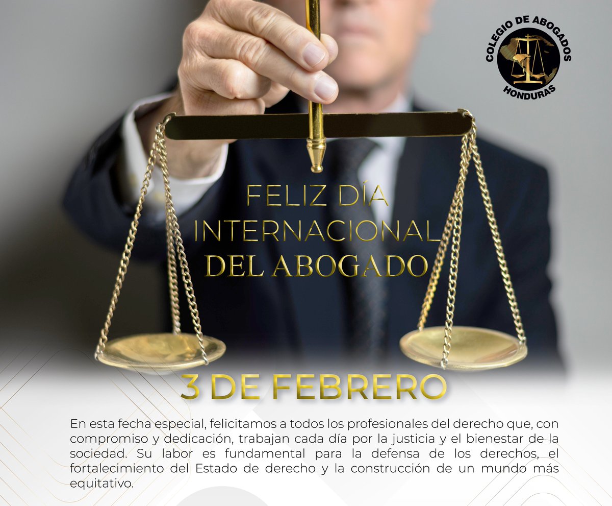 🎉 ¡Feliz Día Internacional del Abogado! ⚖️

Felicitamos a todos los profesionales del derecho que, con compromiso y ética, trabajan por la justicia y el bienestar de la sociedad. Su labor fortalece el Estado de derecho y la defensa de los derechos fundamentales.