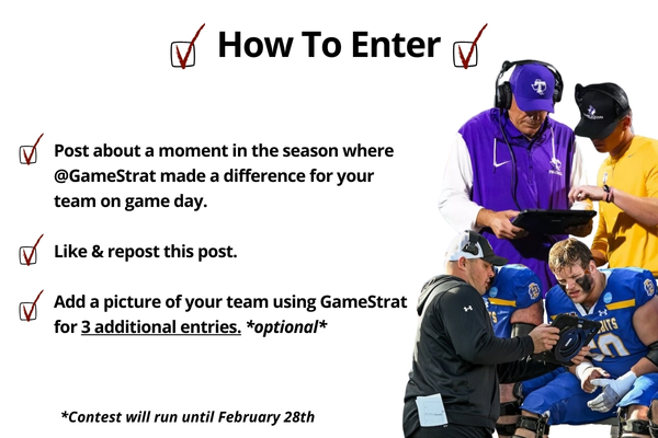 GameStrat's tweet photo. 🚨GIVEAWAY ALERT🚨

We’re giving away a brand new iPad (iPad Air 13-in M2) to a lucky GameStrat team who enters the contest below 👇

Share a moment from this past season where @GameStrat made a difference for your team on game day. Add pictures of your team using #GameStrat for additional entries. 

Contest will run until February 28th*