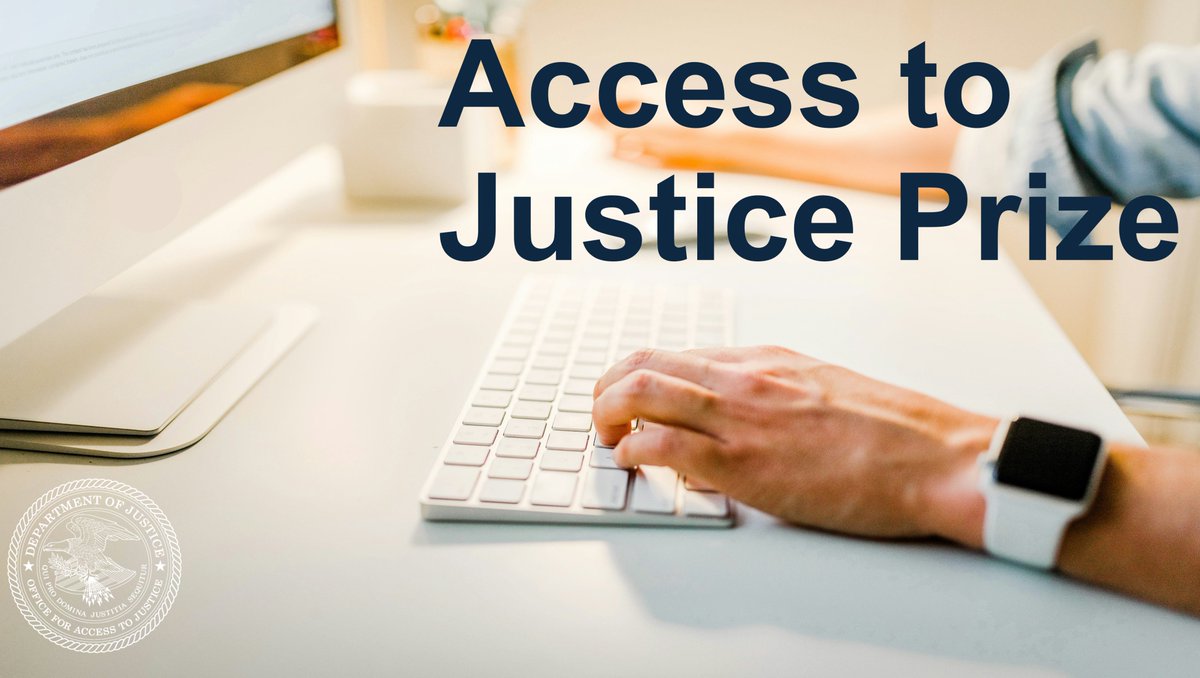 ✍️The Office for Access to Justice will host a webinar on the 2025 Access to Justice Prize and provide information on how to submit an application on Tuesday, February 11, 2025, at 3:00 p.m. EST. Register here: justice.gov/atj/access-jus…