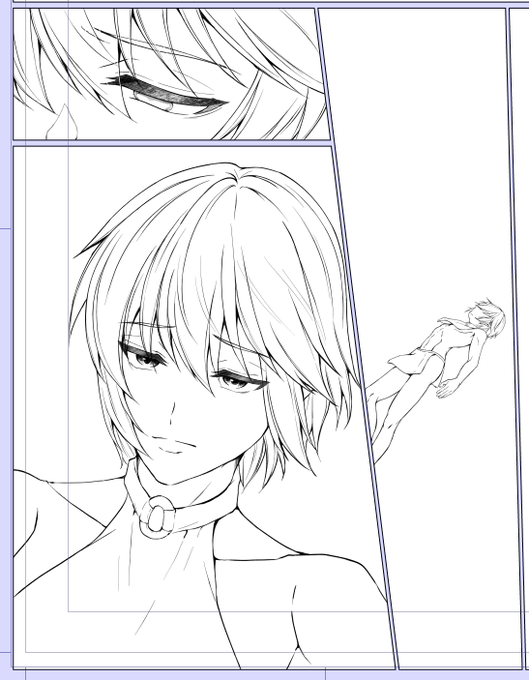 今日も線画1p・・!
明日は2p進めたいところです～ 