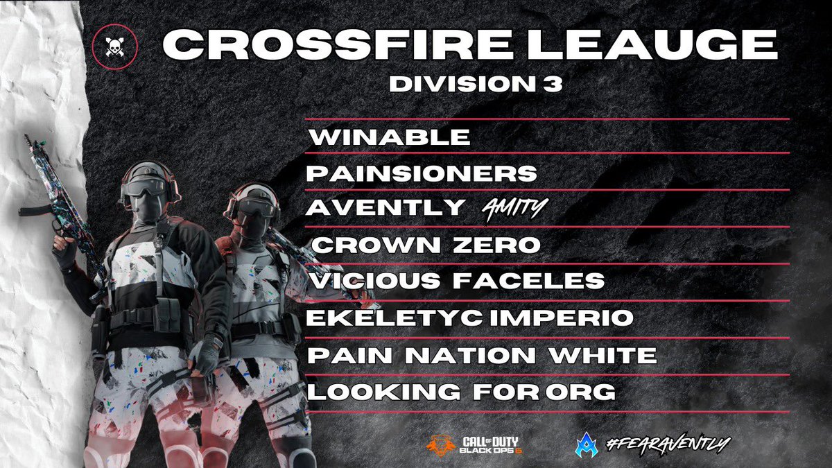 Aventlygg's tweet image. We are ready!!! Team White eröffnet morgen die crossfire Season für uns in D2B.

Spieltermine usw folgen in kürzer 🗣️