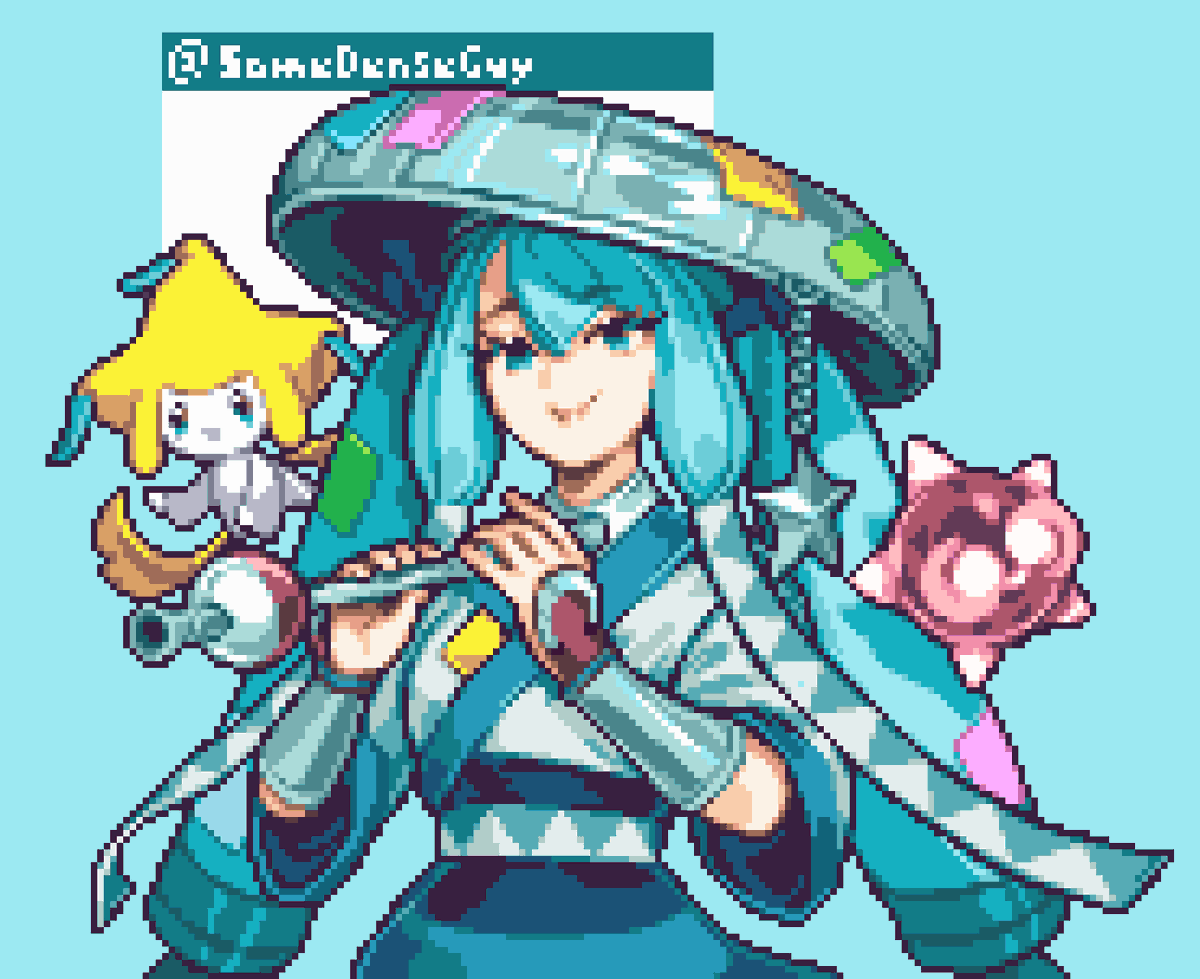 SomeDenseGuy's tweet photo. Steel type Pokemon Trainer - Hatsune  Miku! 🌠 
#HatsuneMiku #初音ミク #Pokemon #ポケモン #pixelart #ドット絵 https://t.co/vtFzMJSmx7