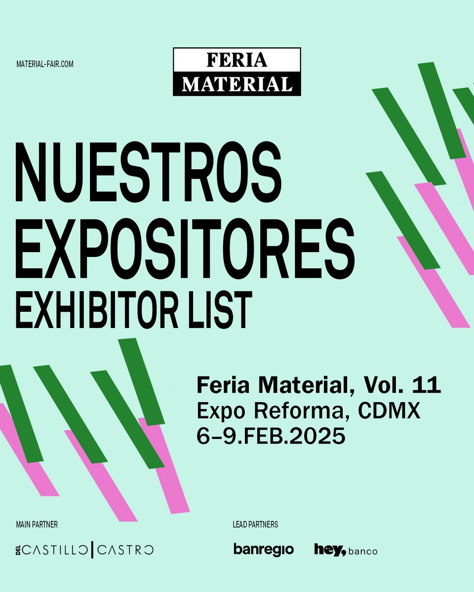 adnnoticiasmx's tweet photo. đŒïžđSi te gusta el arte, no te puedes perder la Feria Material (@mmmmmaterial) 2025 en Expo Reforma, #CDMX, del 6 al 9 de febrero đ
#materialmx #artequérico https://t.co/c7wMzQ31Eo