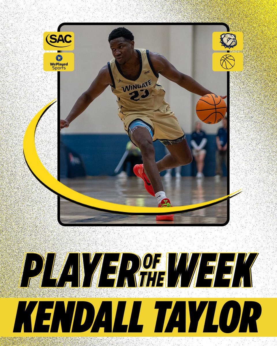 South Atlantic Conference (@sac_athletics) on Twitter photo α΄Κα΄Κα΄Κ α΄κ° α΄Κα΄ α΄‘α΄α΄α΄ π
Kendall Taylor of <a href="/WU_Bulldogs/">Wingate Bulldogs</a> averaged 28.5 points, 9.5 rebounds and 4.5 assists per game while shooting 62 percent from the field last week π₯
thesac.com/x/25fxl | <a href="/FloCollegeHoops/">FloCollege | Basketball</a> α΄Κα΄Κα΄Κ α΄κ° α΄Κα΄ α΄‘α΄α΄α΄ π
Kendall Taylor of <a href="/WU_Bulldogs/">Wingate Bulldogs</a> averaged 28.5 points, 9.5 rebounds and 4.5 assists per game while shooting 62 percent from the field last week π₯
thesac.com/x/25fxl | <a href="/FloCollegeHoops/">FloCollege | Basketball</a>