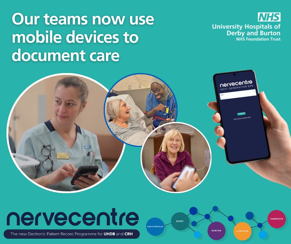 We now use Nervecentre, a new system using mobile devices to document patient care, meaning our colleagues may use a mobile phone or tablet while caring for you. 

This is part of our work to provide digital solutions that support our teams to deliver exceptional care together.