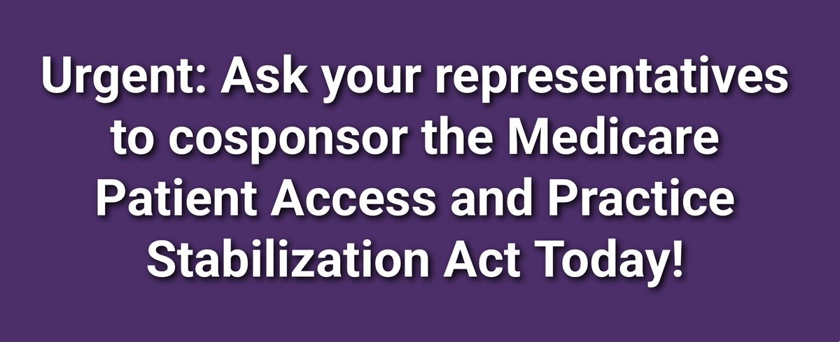 🚨Urgent item: Ask your rep today to cosponsor H.R. 879. Include in 3/14 spending package. 

📣Take action here now: 
tinyurl.com/369jr5z7

•Prospectively cancel current 2.83% cut
•Provide 2.0% update

👉Help stabilize physician practices
👉Protect patients' access to care