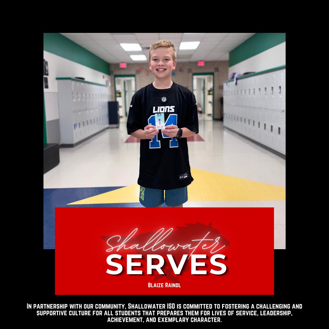 Check out this week's nominations for #ShallowaterServes at Shallowater Elementary School!

#InAClassOfOurOwn | #ShallowaterISD

A special thank you to Bahama Buck's for donating incentives to our Shallowater Serves program!!