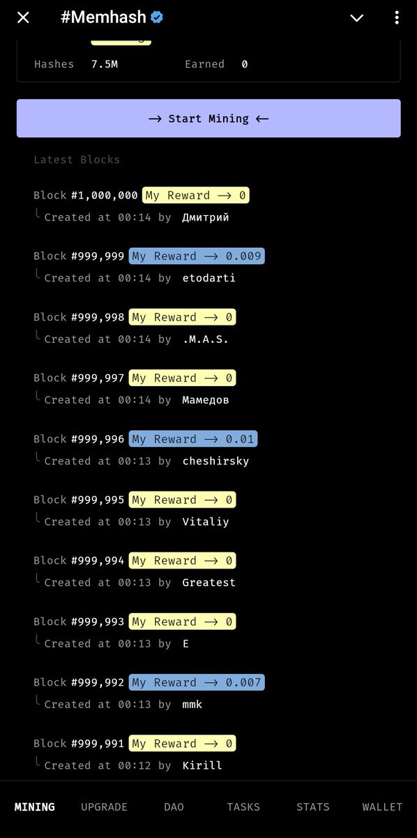mdmcarenz's tweet photo. #Memhash @memhash_app is finishing mining phase. I'm celebrating the last block I mined, and started participating in the giveaway.  Join epic live event today at 18:00 (UTC+3) on Telegram https://t.co/G66XCPoAHD and participate in $50,000 giveaway! Let's gooo!🥳🥳 https://t.co/zLctYNsttN