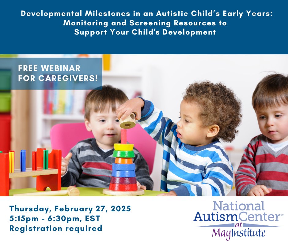 Upcoming: Pathways for Parents FREE webinar: Developmental Milestones in an Autistic Child's Early Years. Please register and share! bit.ly/4jKSMgz
#autism #autisticchildren #parenttips