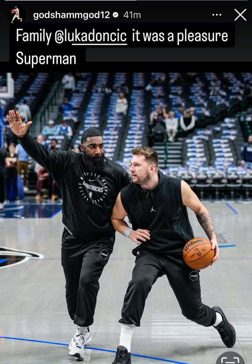 miss77ela's tweet photo. shammgod farewell to luka 😭 calls him “superman” 😭 https://t.co/kDnEtvXeg2