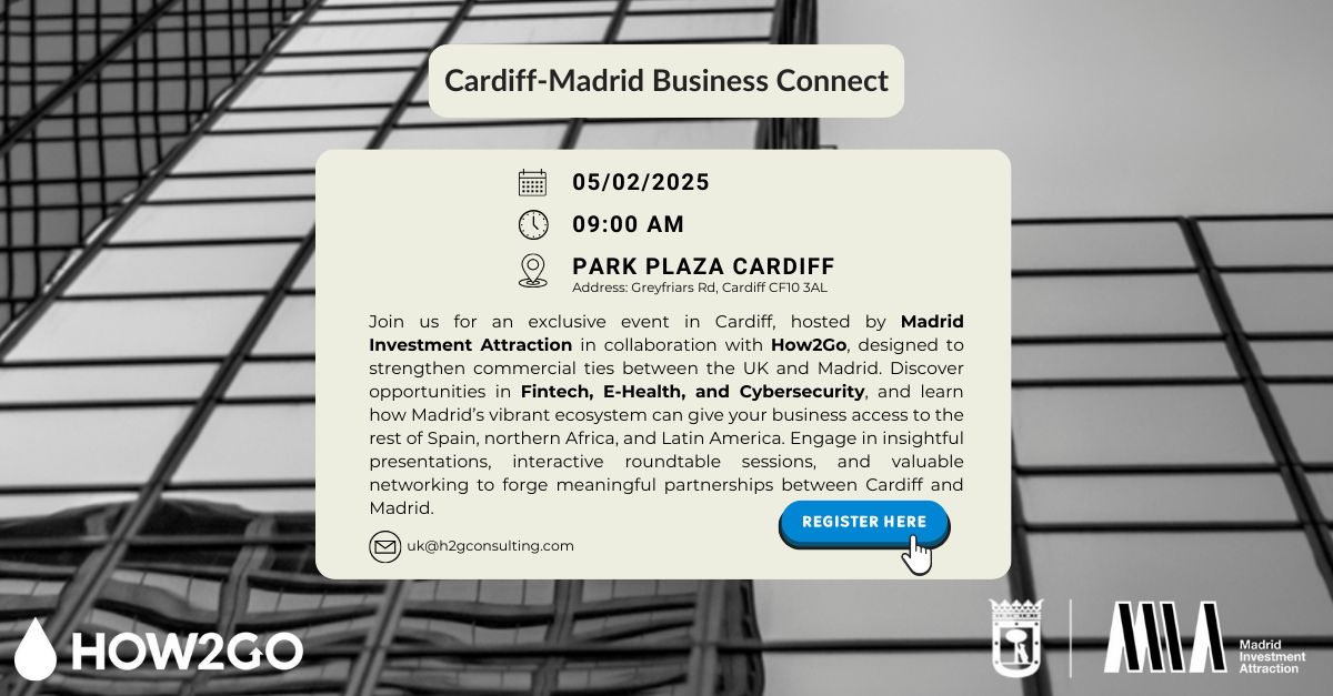 Madrid Investment Attraction (@madrid_mia) on Twitter photo 🚀 On February 5th, we’ll be at Cardiff-Madrid Business Connect with How2Go to present investment opportunities in Madrid for Welsh companies. Roundtables with <a href="/MADFinTech/">Madrid Capital FinTech</a> & <a href="/Cyber_Madrid/">Cluster CyberMadrid</a> to explore Madrid’s Fintech & Cybersecurity ecosystem
👉To join e-mail uk@h2gconsulting.com 🚀 On February 5th, we’ll be at Cardiff-Madrid Business Connect with How2Go to present investment opportunities in Madrid for Welsh companies. Roundtables with <a href="/MADFinTech/">Madrid Capital FinTech</a> & <a href="/Cyber_Madrid/">Cluster CyberMadrid</a> to explore Madrid’s Fintech & Cybersecurity ecosystem
👉To join e-mail uk@h2gconsulting.com