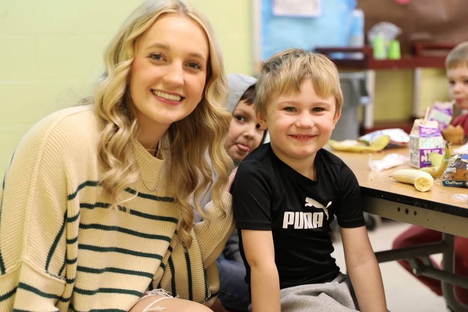 High school JAG seniors Hannah Fuller and Ryan Wilson spent their morning volunteering in our GEC preschool classrooms! Today was their first day—many more to come! We love seeing our older students mentoring and engaging with our younger students! #buildingabrighterfuture#JAGKy