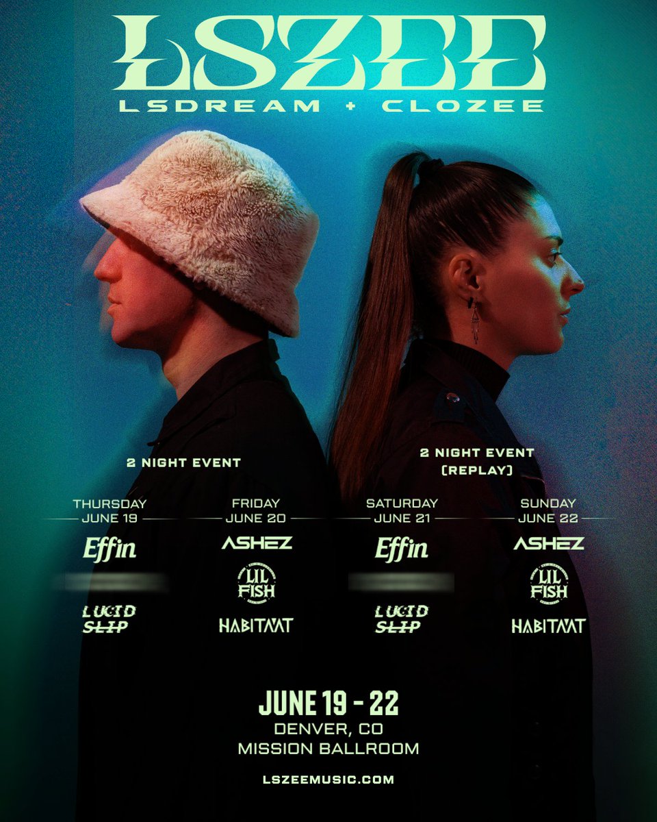 lsdream's tweet image. DENVER!!! We are doing the final stop of the LSZEE 2-night experience Tour at Mission Ballroom for 4 nights!!! We are playing our 2-night show TWICE! First full experience on June 19-20 (Thursday and Friday) and we play it again on June 21-22 (Saturday and Sunday). We can’t…