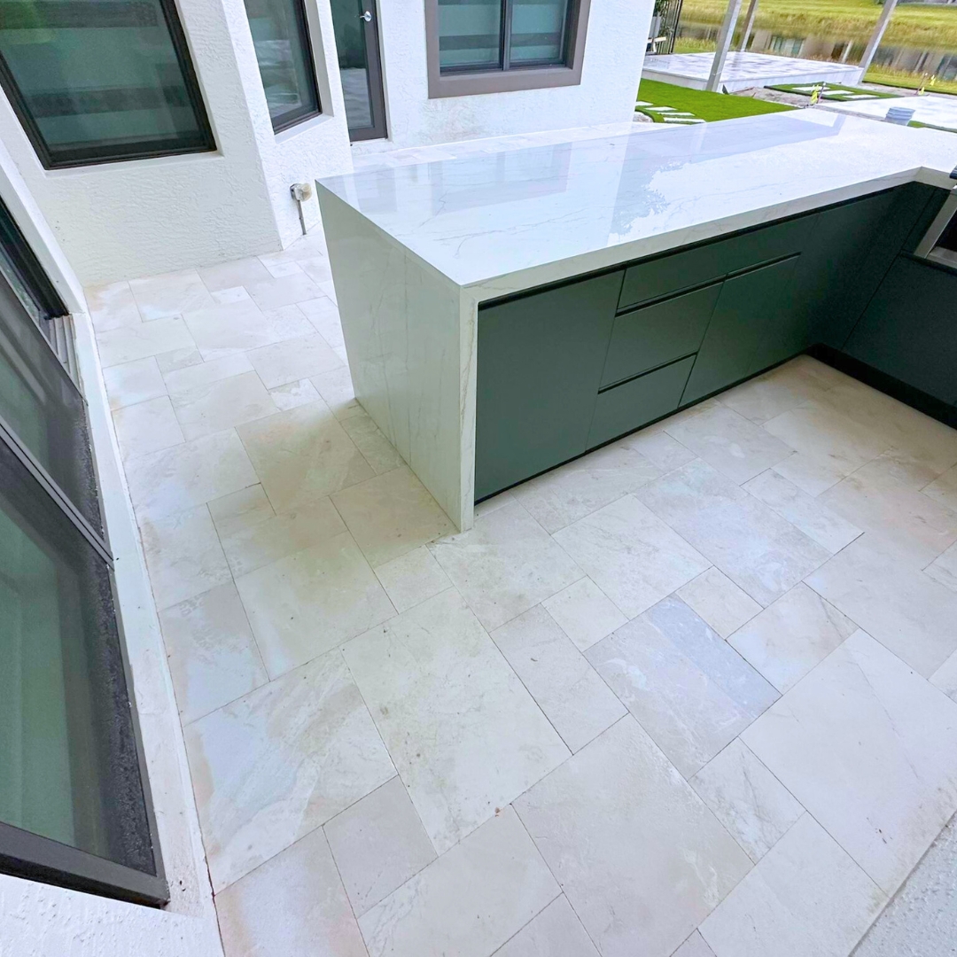 laturfandpaver's tweet image. Another project completed with excellence! 🏡✨
We have finished the installation of marble and travertine in designated areas of the patio and sides, achieving a high-end, elegant, and durable finish.
#MarbleInstallation #Travertine #LuxuryOutdoor