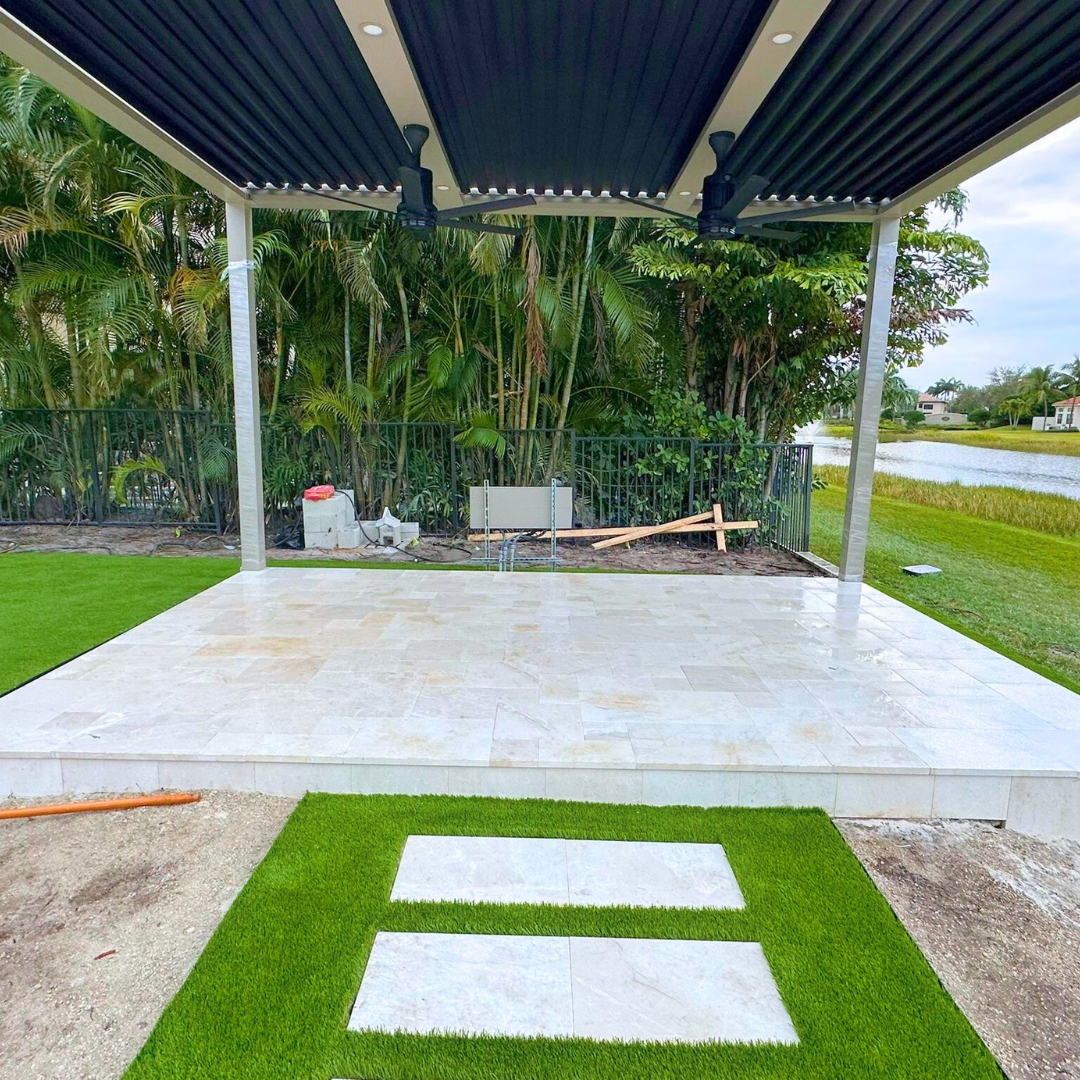 laturfandpaver's tweet image. Another project completed with excellence! 🏡✨
We have finished the installation of marble and travertine in designated areas of the patio and sides, achieving a high-end, elegant, and durable finish.
#MarbleInstallation #Travertine #LuxuryOutdoor