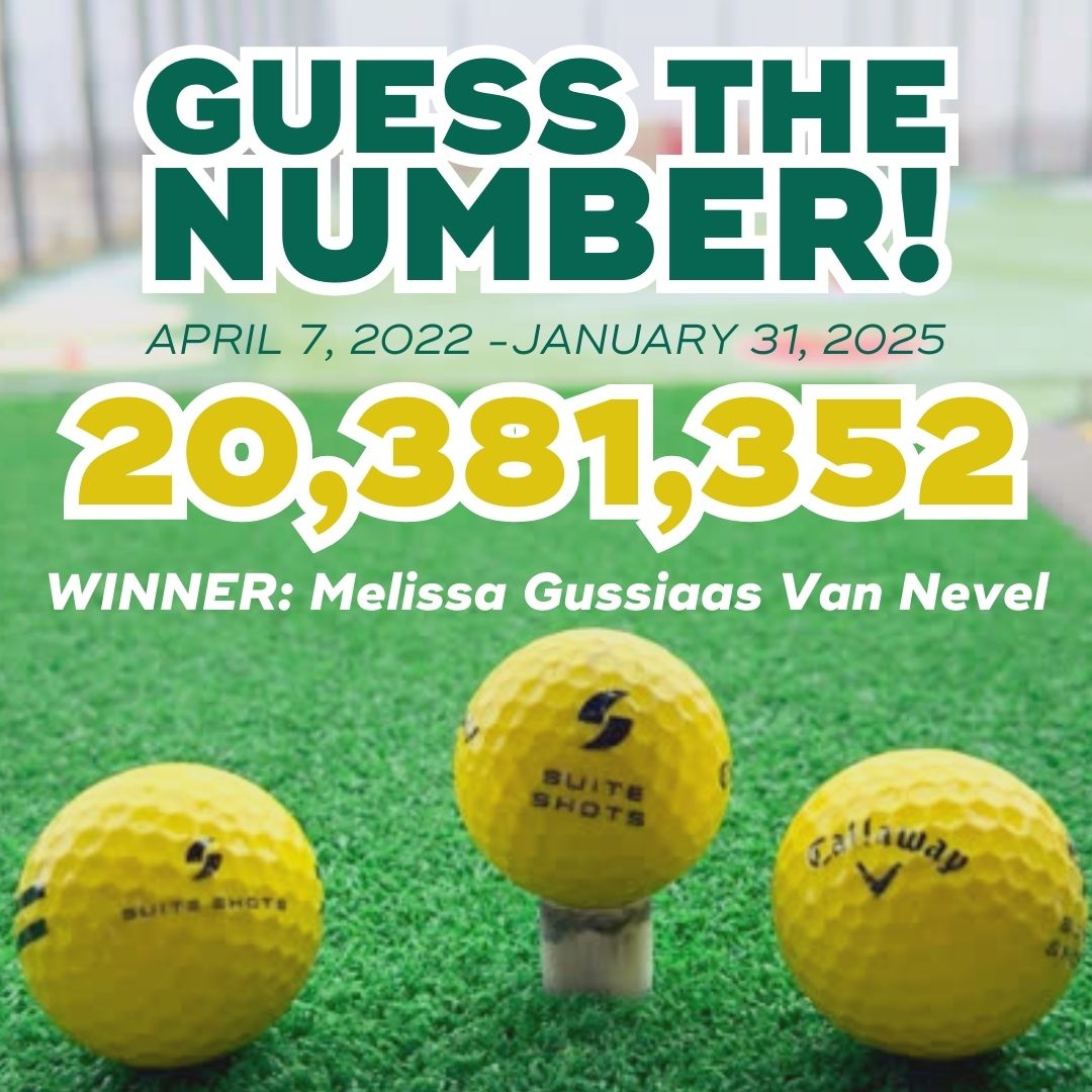 Suite_Shots's tweet photo. 🚨 WOW! Since April 2022, 𝟐𝟎,𝟑𝟖𝟏,𝟑𝟓𝟐 𝐛𝐚𝐥𝐥𝐬 have been hit!
•
A huge CONGRATULATIONS to Melissa Gussiaas Van Nevel, who made the closest guess without going over! 🎯👏
•
The winner has already been contacted
#ForeTheWin #SuiteShots #ItsGonnaBeSuite https://t.co/AHP0EZHmiM