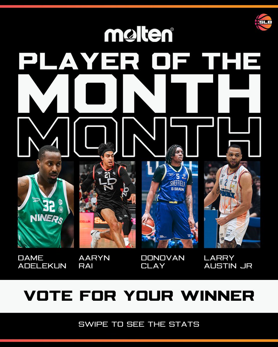 🗳️👀 It’s that time again! Head to the comments to vote for your Molten Player of the Month for January! Voting closes at midday on Thursday. 

#BritishBasketball