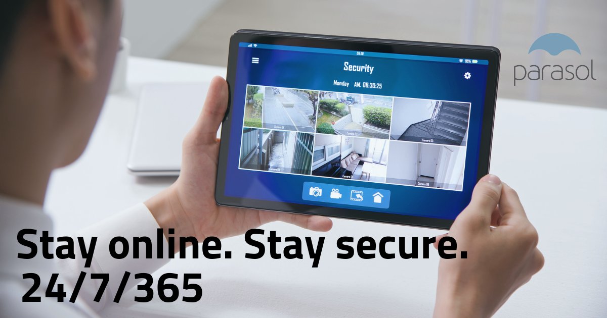 The importance of robust cyber and physical security cannot be overstated. Ensure your clients have peace of mind with 24/7365 remote tech support at their side, providing timely assistance whenever they need it! #GetParasol