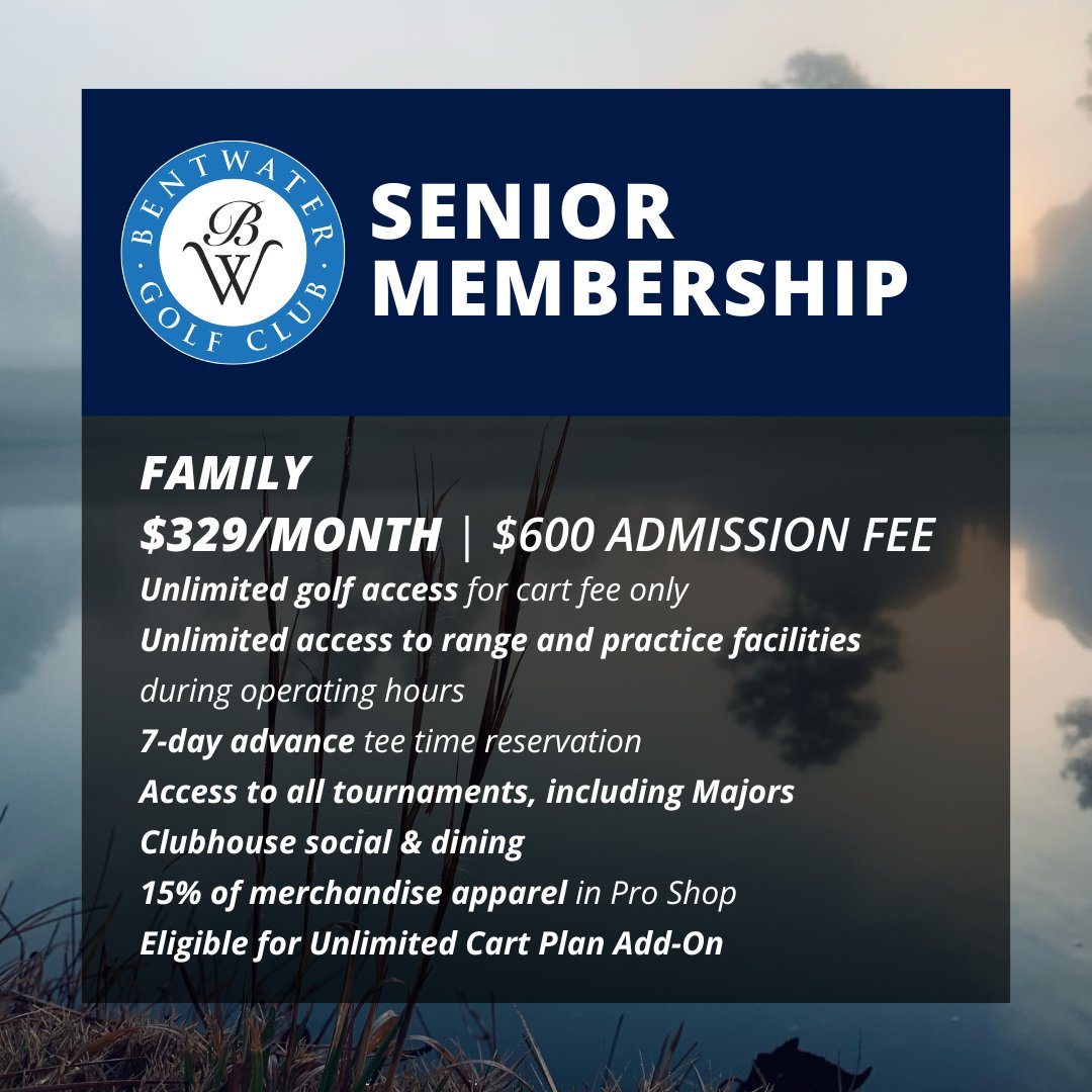 Join Bentwater Golf Club and make the most of your retirement with our exclusive Senior Membership! 🙌 bit.ly/2Sx7ShB