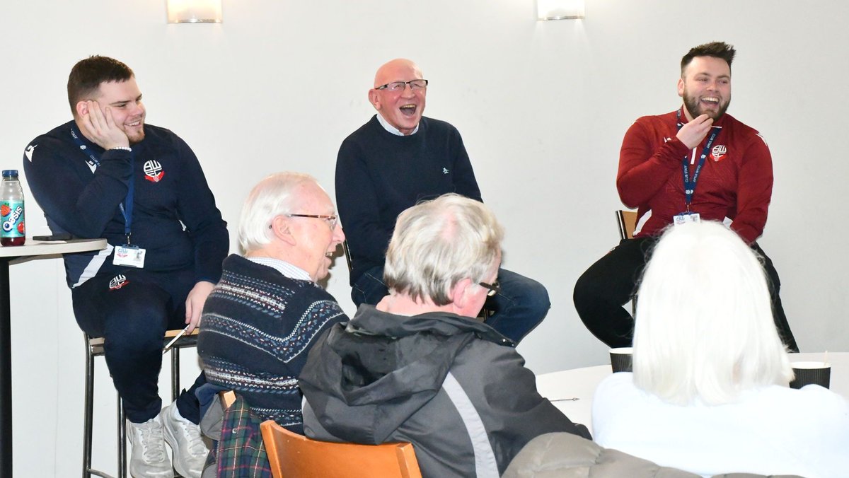 OfficialBWITC's tweet photo. Thank you to the Wonderful @TheJackDearden who joined us at our Sporting Memories session on Friday 31st January! 

Jack joined the BWitC and our Sporting Memories attendees to discuss his experience of and sharing stories about being the BBC Radio Manchester Bolton Wanderers Reporter. 

Sporting Memories takes place on the last Friday of the month. For more information contact Joe at jlawton@bwitc.org.uk 

#BWitC | #BWFC