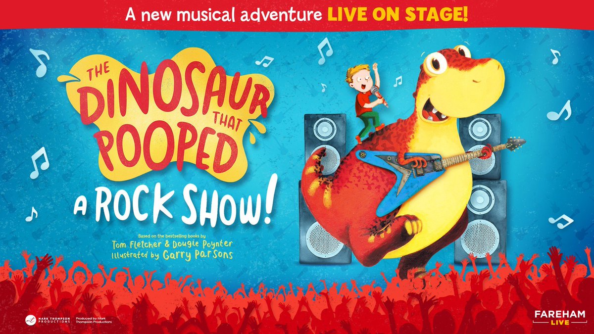 Fareham Live (@farehamlive) on Twitter photo Adapted from the number 1 best-selling books by <a href="/TomFletcher/">Tom Fletcher</a> and <a href="/DougiePoynter/">Dougie Poynter</a>, don't miss this brand-new story for the stage! 🦕🎸
📅: Mon 14 Apr Adapted from the number 1 best-selling books by <a href="/TomFletcher/">Tom Fletcher</a> and <a href="/DougiePoynter/">Dougie Poynter</a>, don't miss this brand-new story for the stage! 🦕🎸
📅: Mon 14 Apr