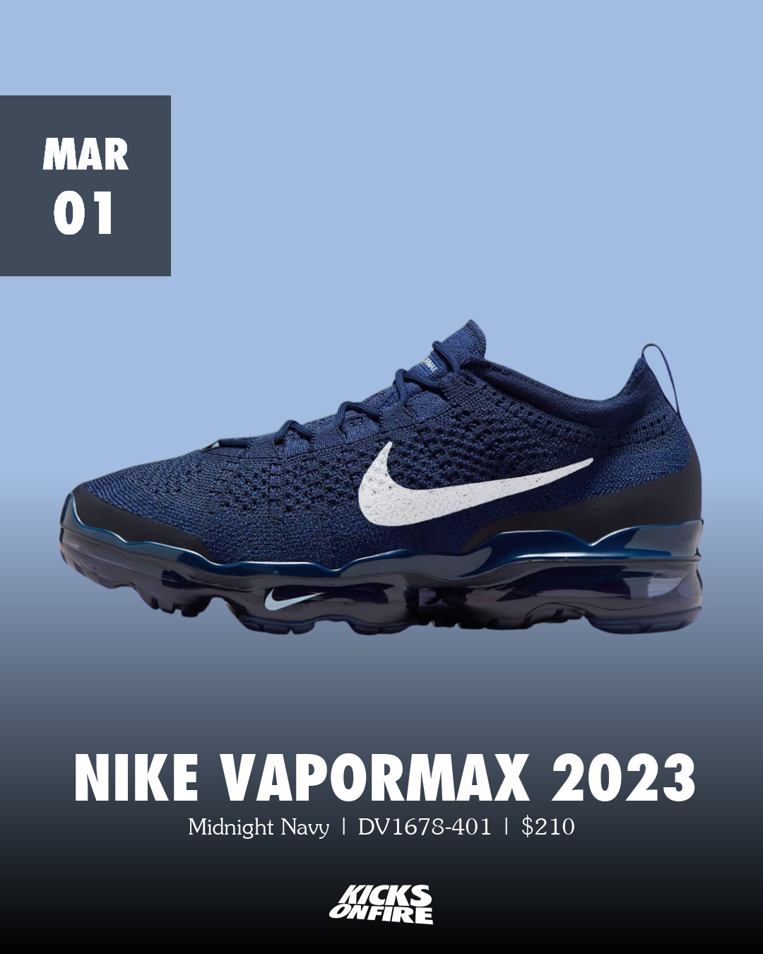 NIKE ☆ Air VaporMax 2023 Flyknit ‘Midnight Navy’ Buy Air VaporMax 2023 Flyknit 'Midnight Navy' - DV1678 401
