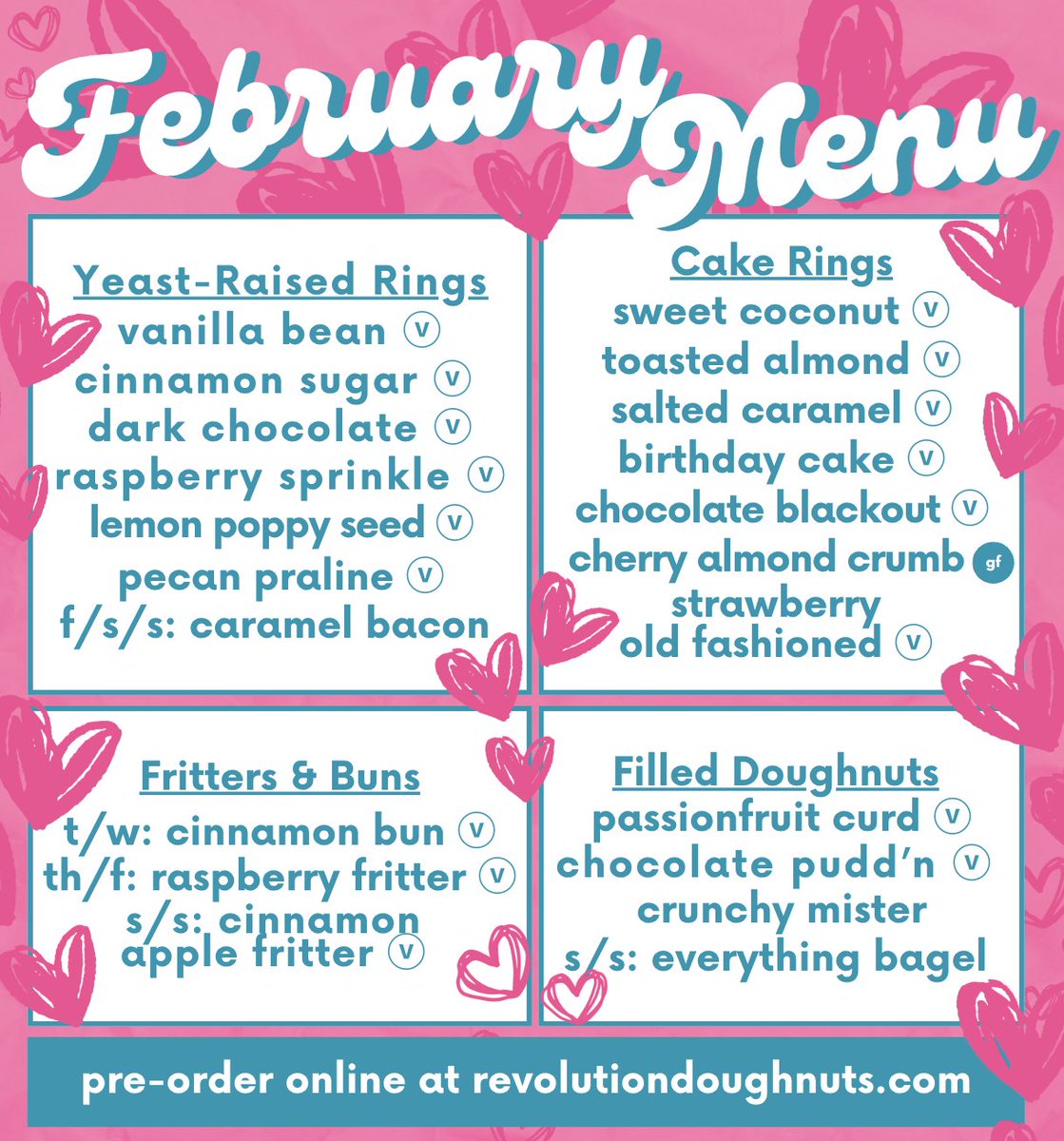 Hello February! We are closed on Mondays but we are getting ready to launch a new menu on Tuesday morning... and we are featuring some fun, bright flavors on this February menu ... lemons, cherries, strawberries, and passionfruit.