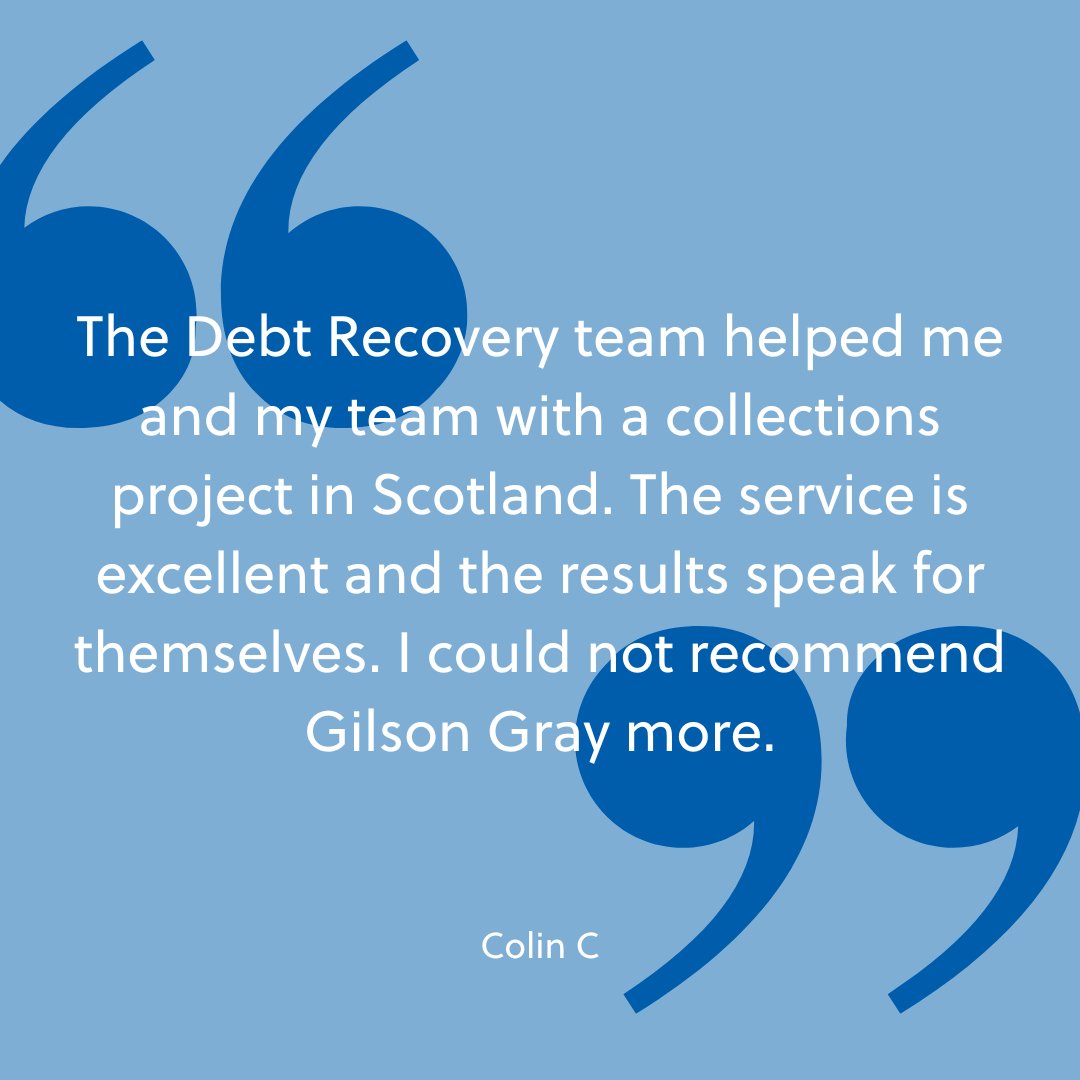 Our Debt Recovery team recently supported a collections project in Scotland, delivering expert service and outstanding results. Thank you for the fantastic feedback! If you need debt recovery support, our dedicated team is here to help.

🔗 gilsongray.co.uk/legal-services…