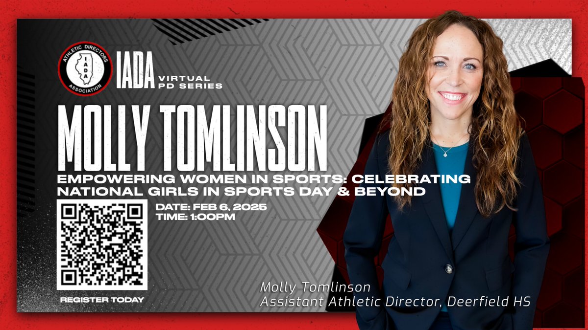 Register ASAP!!! Click here: linktr.ee/illinoisad

Virtual PD: 2/6 1:00pm - Empowering Women in Sports: Celebrating Girls in Sports Day &amp; Beyond
Molly Tomlinson
Assistant Athletic Director
Deerfield High School