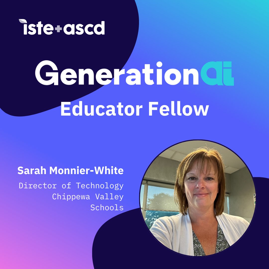 CVSTech's tweet image. I’m honored to be a #GenerationAI Educator Fellow with @ISTEOfficial and @ASCD! We will be going deep into the work of transforming education as we consider the role AI plays in this process. Learn more about this project and join the movement: generationai.org.