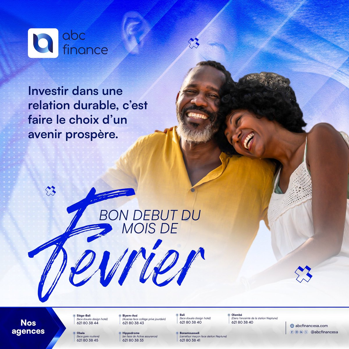 abcfinancesa's tweet photo. Pour un avenir meilleur, faites le choix d’une relation durable. Nous sommes prêt à soutenir l’organisation et l’optimisation de votre gestion financière. Excellent début du mois de février.

#abcfinancesa #fevrier #saintvalentin  #epargne #advanscameroun #ccabank #orisfinance https://t.co/cZEA87BF2D