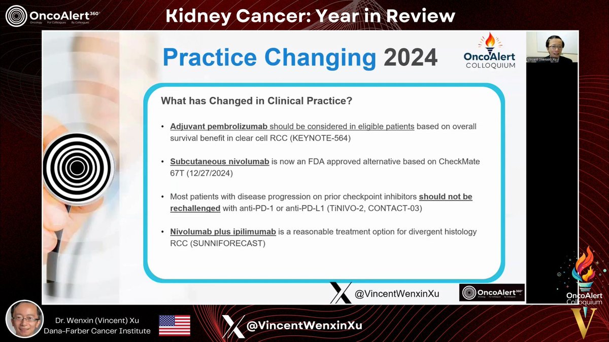 OncoAlert (@oncoalert) on Twitter photo Day One #OncoAlertColloquium 🚨REGISTER for FREE HERE👉 buff.ly/4aGKulG
<a href="/VincentWenxinXu/">Wenxin (Vincent) Xu</a> 🇺🇸 of <a href="/DanaFarberNews/">Dana-Farber News</a> Doing #KidneyCancer in Review
REGISTER NOW for a Live chat with Dr. Xu
A summation from Dr. Xu
"Several important clinical updates in 2024 have changed the Day One #OncoAlertColloquium 🚨REGISTER for FREE HERE👉 buff.ly/4aGKulG
<a href="/VincentWenxinXu/">Wenxin (Vincent) Xu</a> 🇺🇸 of <a href="/DanaFarberNews/">Dana-Farber News</a> Doing #KidneyCancer in Review
REGISTER NOW for a Live chat with Dr. Xu
A summation from Dr. Xu
"Several important clinical updates in 2024 have changed the