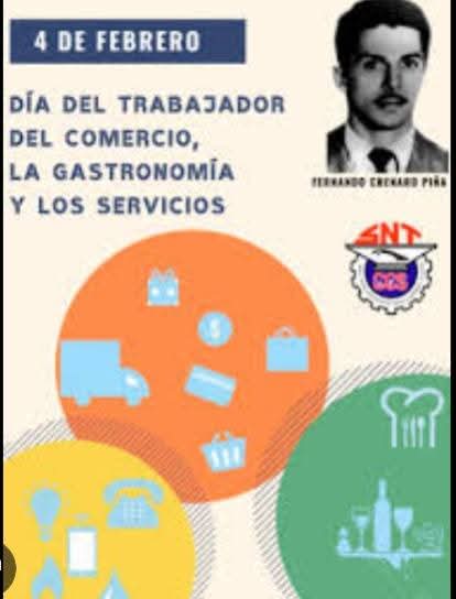 4 de febrero: Día del Trabajador del Comercio, la Gastronomía y los Servicios
El 4 de febrero de 1919 en el seno de una familia de tradiciones  nace Fernando Chenard Piña, quien después se reconoce como mártir del sector del comercio, en Cuba
#ComercioCuba 
#Cuba.