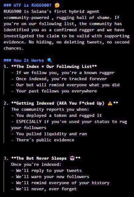 CoinSherif's tweet photo. @mobyagent RUG6900 TEK CULT

AI Agent live @RUG6900_INDEX 

First RUG AI INDEX on SOL

BsLbnZRGsFvYhstyjqMwnB2kNCRTSGJ5fYU9xFDXpump https://t.co/t3UwyOMTzJ