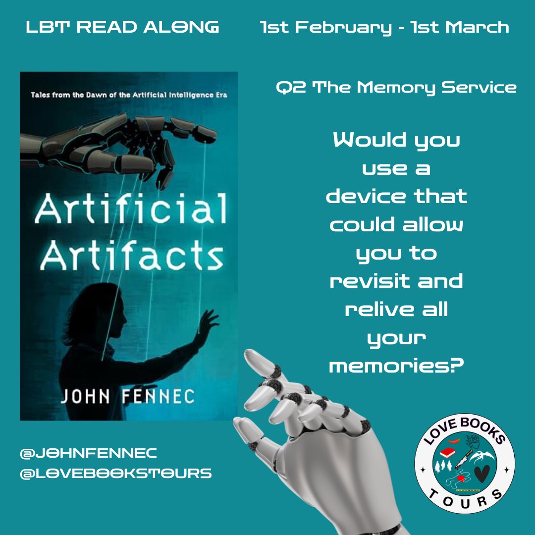 fitzgerald631's tweet image. Here’s the first question of the readalong for Artificial Artifacts by John Fennec.  Q2  This would have to be a yes to revisit my marriage and birth but no to my childhood / teenaged memories.@johnfennec 
@wearewhitefox 
@KellyALacey 
@lovebookstours 
#Ad #LBTCrew #BookTwitter