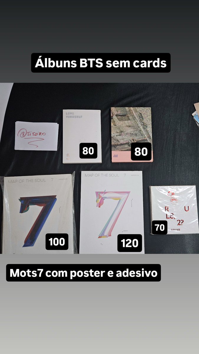 Jitaiko's tweet photo. Vendo/Venda BTS

🌟 Itens Disponíveis:

Álbuns variados (preços na foto)

***Nenhum com avaria

Frete não incluso!! https://t.co/neH3SfYY15