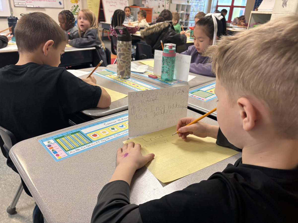 SolleyAACPS's tweet photo. Mrs. Ridley’s first graders are exploring the incredible Inca! 🏔️✨ From mighty Machu Picchu to clever canals, we’re writing paragraphs packed with Inca innovations. What fact amazes you the most? #IncaEmpire #YoungWriters #belonggrowsucceed @AacpSeril https://t.co/QWIpT6ApYJ