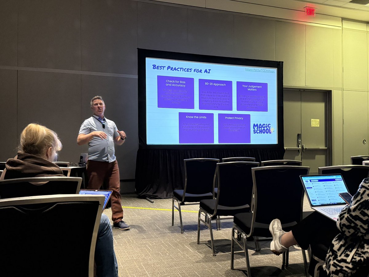 This Kyle is straight 🔥! His presentations are on point and so engaging. Today, he’s rocking <a href="/magicschoolai/">MagicSchool AI 💜 🪄✨</a> in his 11 AM session at <a href="/TCEA/">TCEA</a>. #superstar <a href="/INeLearn/">Indiana Digital Learning</a>