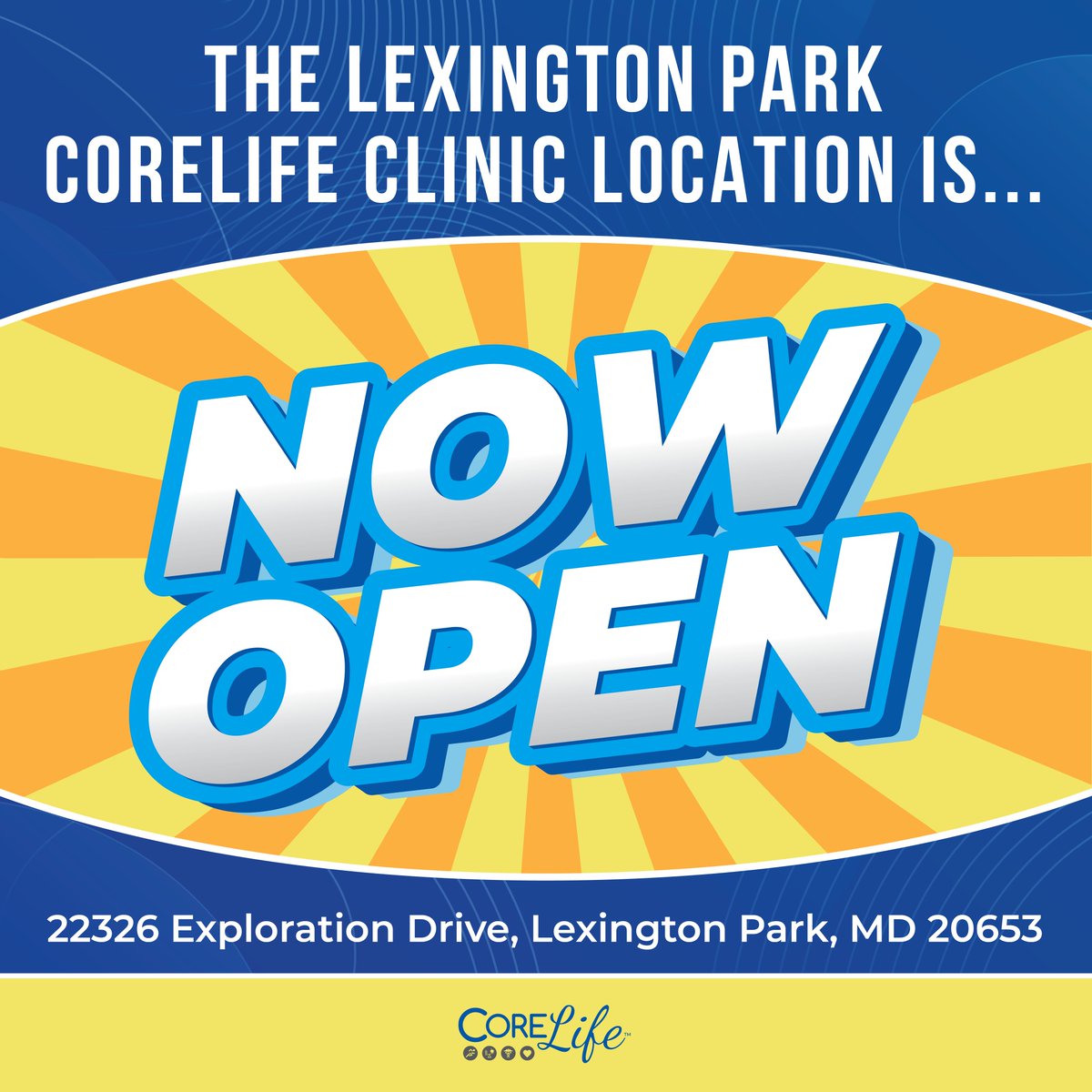 CoreLifeMD's tweet image. 🎉 CoreLife Lexington Park is NOW OPEN! 🎉 We offer personalized nutrition, medical care, and fitness plans to help you feel your best. 💙 Now accepting new patients! Call (800) 905-3261 or visit corelifemd.com/appointments. #CoreLife