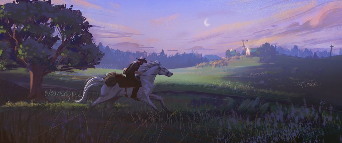 nalikaylee's tweet image. Quick landscape between projects! Inspired by #RedDeadRedemption2 lol