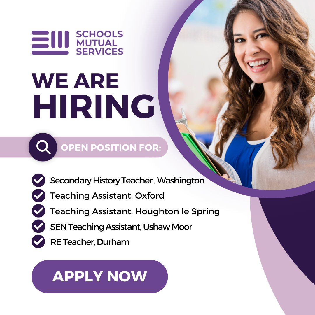 Happy Monday, everyone! 🌟 It's time for our job round-up! If you're looking to make a difference in education, reach out to our team today!
Upload your CV - schoolsmutualservices.co.uk/candidates-loo…
#CareerOpportunities #Education #HappyMonday #SchoolsMutualServices