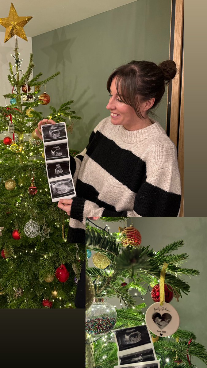 MrsGibson_1's tweet photo. We’re having a baby! 🥹 Baby boy arriving June 🩵💛 Harley’s thrilled she’s going to be a big sis 🐶 https://t.co/mpYw6H7GiS