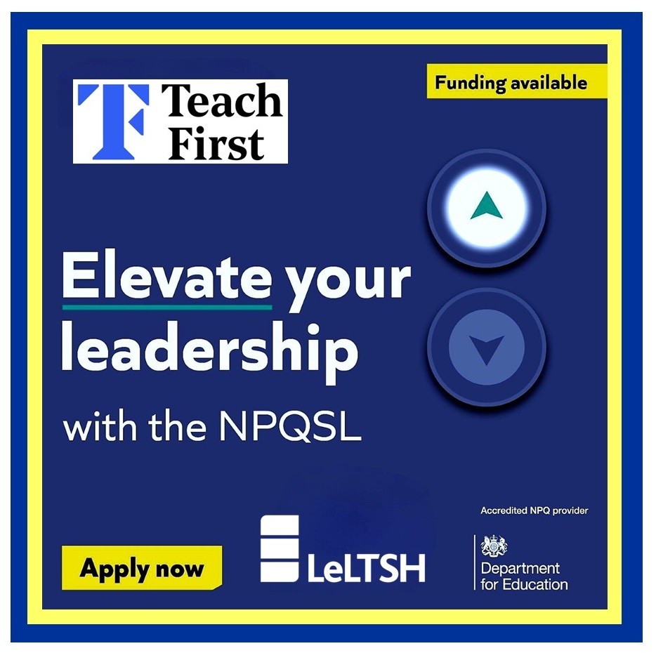 *Apply now* for the <a href="/TeachFirst/">Teach First</a> #NPQSL and take your professional development to the next level! Visit our website for further information: leltsh-tmet.uk/page/?title=Na… #NPQ #CPD #TeacherDevelopment