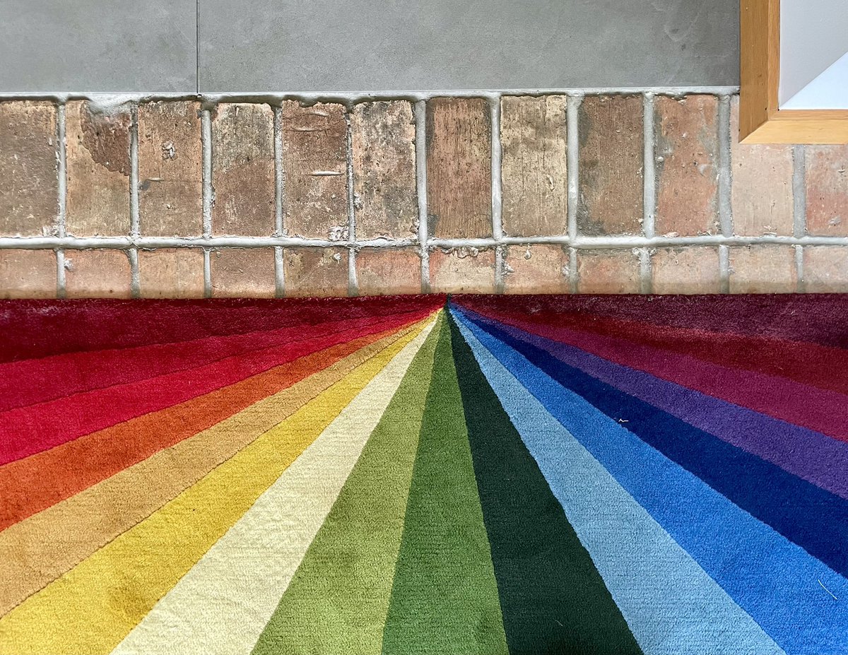 JoshLipnik's tweet photo. Rainbow rug by Alden B. Dow at the Dow-Whiting House (1947) in Midland, MI https://t.co/Ei4cCECUDH