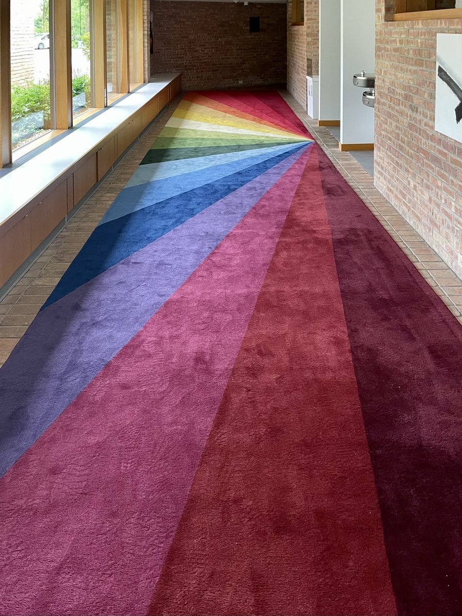 JoshLipnik's tweet photo. Rainbow rug by Alden B. Dow at the Dow-Whiting House (1947) in Midland, MI https://t.co/Ei4cCECUDH