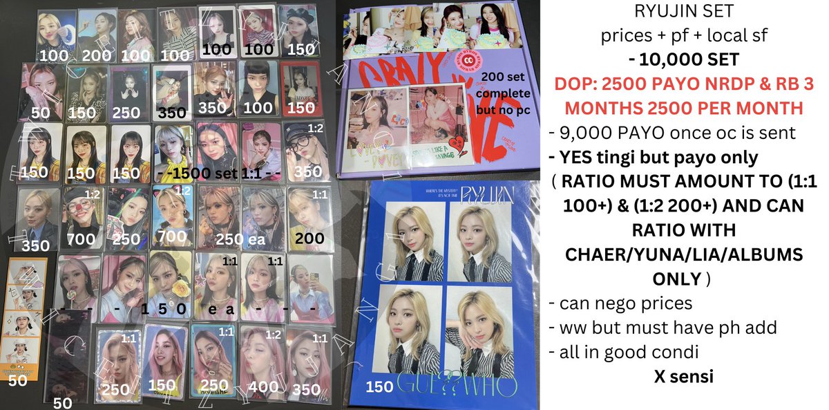 twiceitzyjjang1's tweet photo. wts lfb itzy ph ryujin lia yeji chaeryeong yuna 포카 양도 있지 예지 리아 류진 채령 유나 pob pc csi crazy in love guess who cil nbd icy appmu withdrama soundwave makestar csi pola it’z

— prices + lsf &amp; pf
— DOP/PAYO
— 3+ cards per transaction
— onhand
✅ tingi
❌ sensi, impatient https://t.co/9s9TyjZQVy