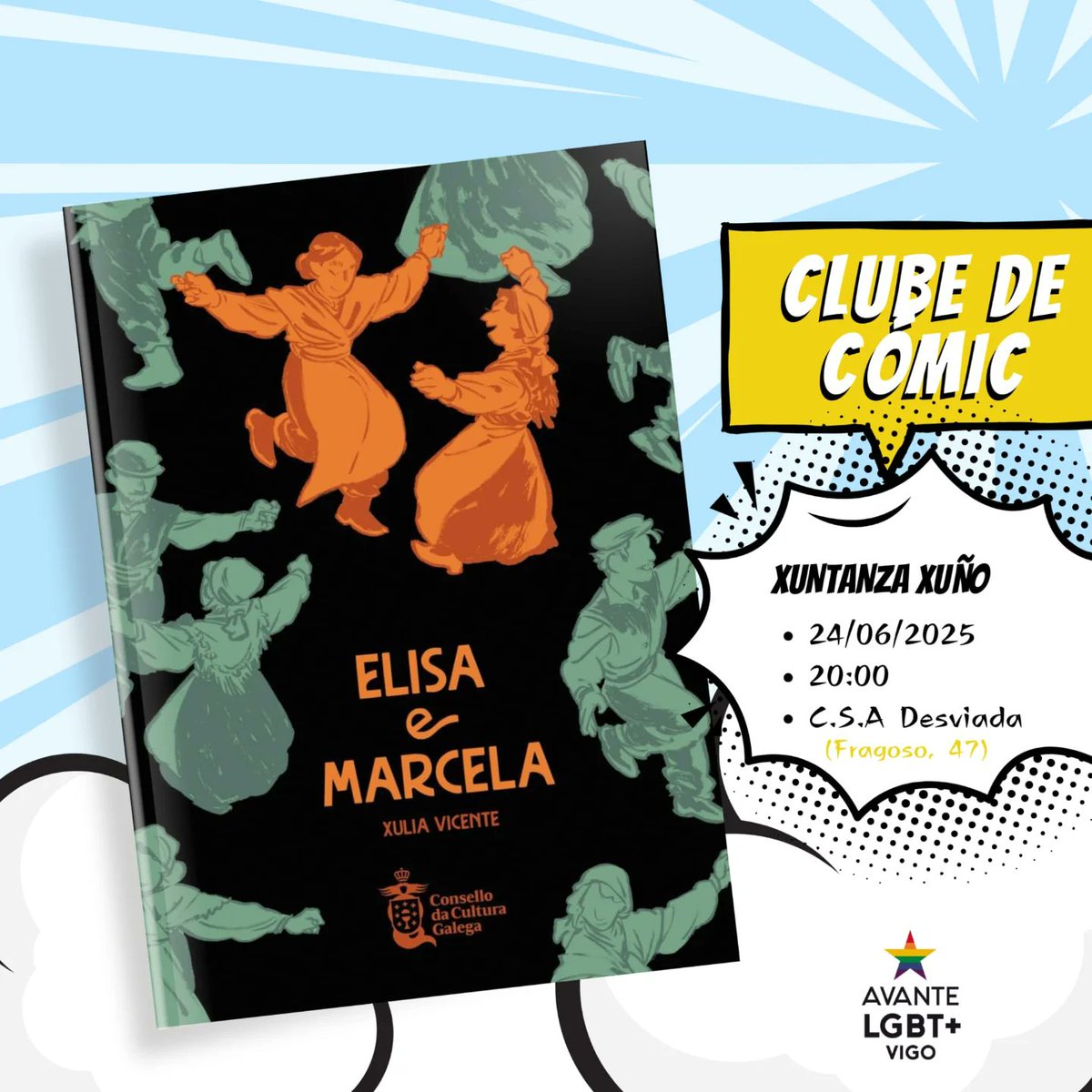 Clube de banda deseñada 📚🏳️‍🌈

Queda xa fixado o calendario do clube de cómic dos próximos meses. O martes 25 de febreiro xuntarémonos no C.S. A Desviada ás 20h para comentar os dous tomos de 'El marido de mi hermano', vémonos alí!