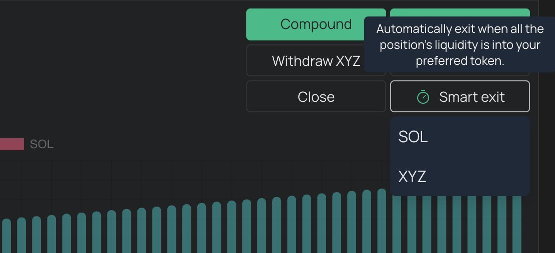 Kyzzen (@kyzzen_io) on Twitter photo 6/
<a href="/LenderLabs/">Lender Labs</a> has been innovating DLMM with amazing new features like Smart Exit, which allows you to automatically exit when all the positions liquidity is into your preferred token.
Locking in gains so impermanent loss doesn't take place! 6/
<a href="/LenderLabs/">Lender Labs</a> has been innovating DLMM with amazing new features like Smart Exit, which allows you to automatically exit when all the positions liquidity is into your preferred token.
Locking in gains so impermanent loss doesn't take place!