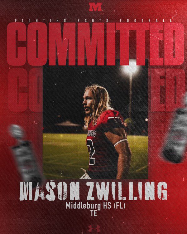 Mason Zwilling (@macezwill) on Twitter photo Committed!! Thank you <a href="/RollScotsFB/">Monmouth College Football</a> for the opportunity!
<a href="/CoachJHealy/">Coach Jack Healy</a> <a href="/MCBraunyBoy/">Chad Braun</a> <a href="/coachwolfe16/">Ryan Wolfe</a> <a href="/bhernyscoutguy/">Brian Herny</a> <a href="/RecruitingBh/">BH Recruiting Assistance</a> <a href="/Horsepower904/">Middleburg Football</a> Committed!! Thank you <a href="/RollScotsFB/">Monmouth College Football</a> for the opportunity!
<a href="/CoachJHealy/">Coach Jack Healy</a> <a href="/MCBraunyBoy/">Chad Braun</a> <a href="/coachwolfe16/">Ryan Wolfe</a> <a href="/bhernyscoutguy/">Brian Herny</a> <a href="/RecruitingBh/">BH Recruiting Assistance</a> <a href="/Horsepower904/">Middleburg Football</a>