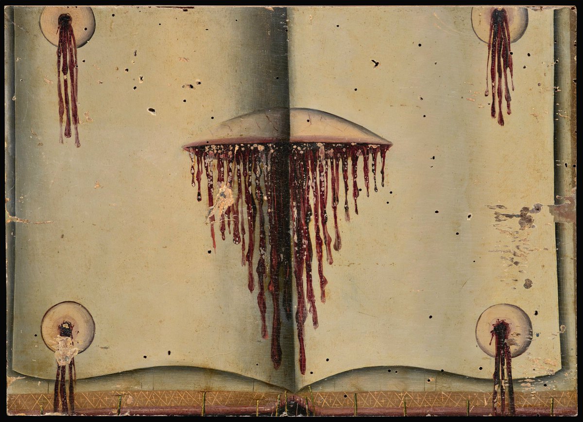 Ahora mismo en NY

Maestro Felipe (Maestro del Tríptico del Zarzoso). Cinco llagas de la Pasión (Verso del Ecce Homo ⤵️). Óleo sobre tabla, h. 1450. Luhring Augustine / Sam Fogg.